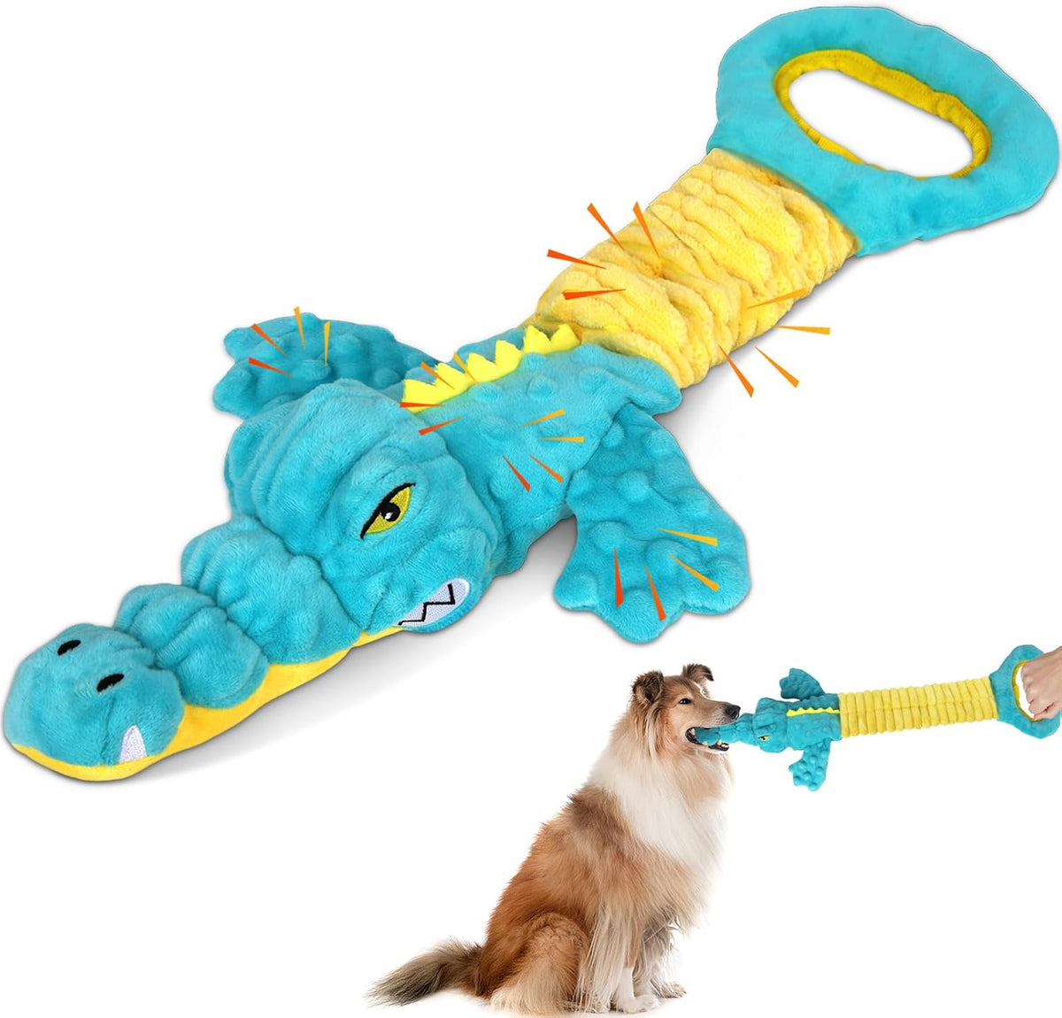 Dog Toys 3-Pack Cute Duck Shapes Puppy Toys No-Stuffing Squeaky and Crinkle Interactive Dog Chew Toy for Small to Large Breeds - Image 10