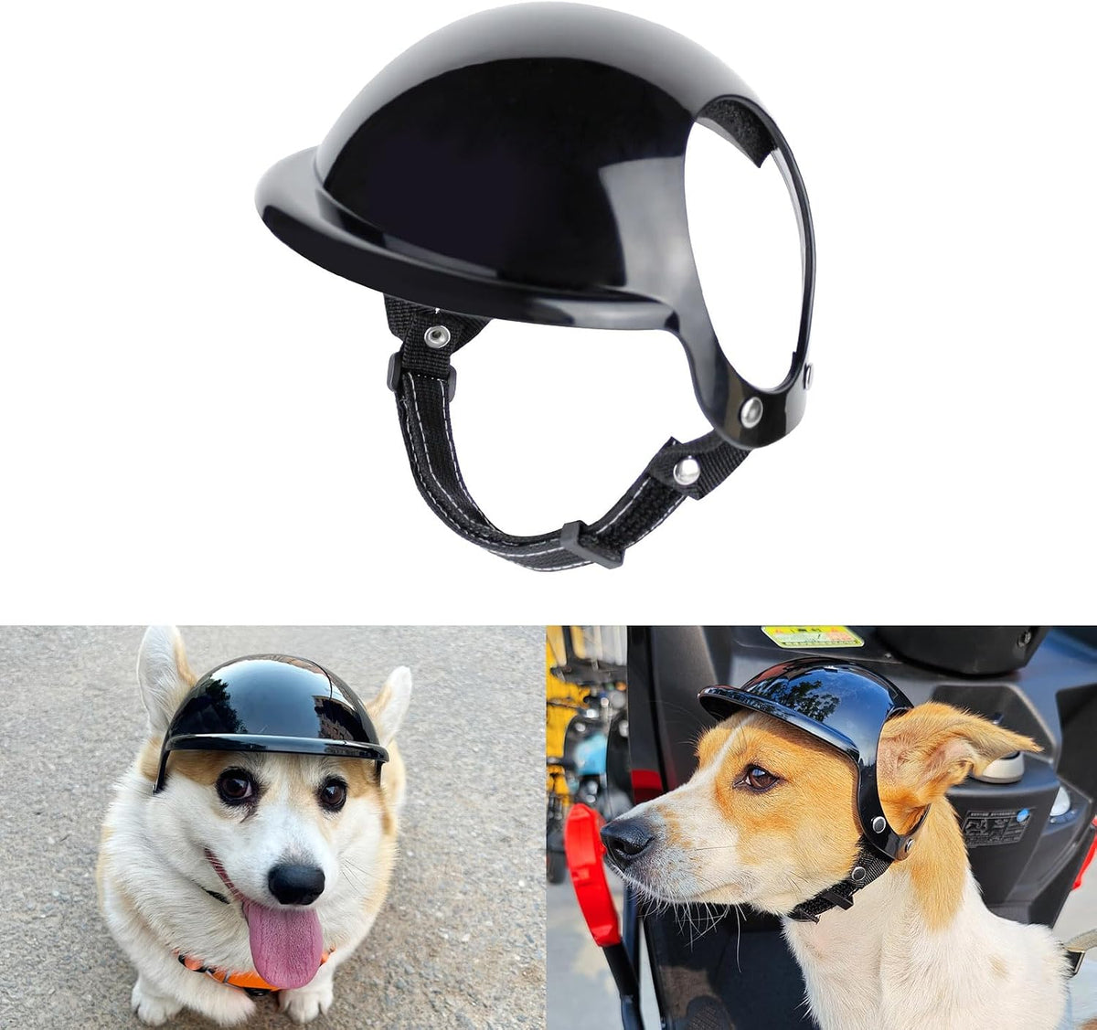 Namsan Dog Helmets for Small Dogs, Small Dog Helmet with Ear Holes, Pet Helmets with Clear Lens, Puppy Helmet Visor for Outdoor Motorcycle Bike Traveling, Pet Hat Head Protection, Adjustable, S - Image 9