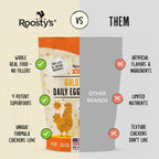 Side profile of Roosty's Gold Dust bag detailing omega-3 benefits.