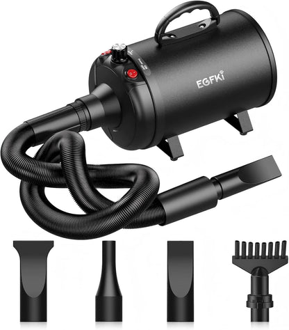 Egfki dog hair dryer high velocity grooming blower front view