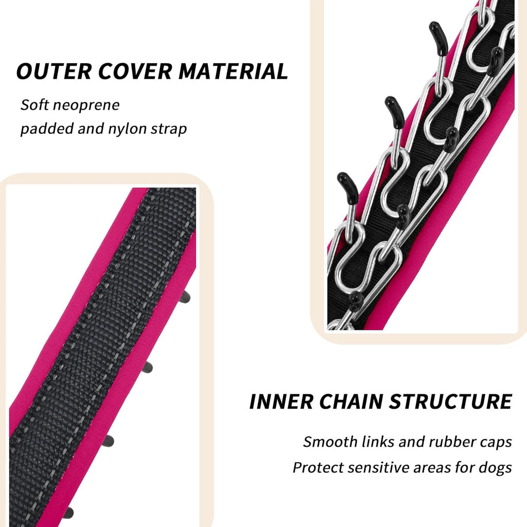 Anglevate dog collar showing the stainless steel chain mechanism