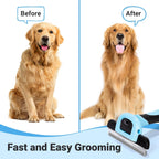 Side profile of Miu Color pet deshedding tool showing rubber grip