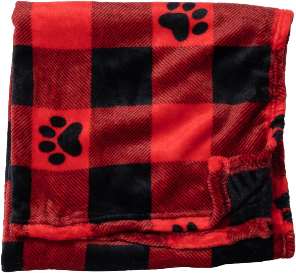 Pet Dog Cat Blanket Ultra Soft Cozy Fleece Paw Print Design Machine Washable Durable for Crates Beds Sofas Travel (Purple Paw Symphony, Large) - Image 13