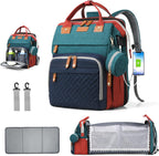 Cesailt diaper bag backpack front view in multicolor