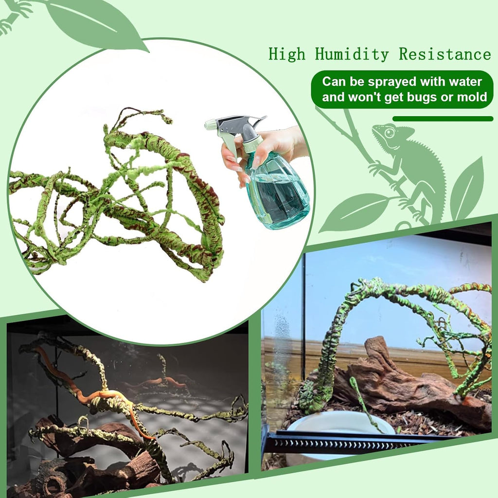 Arboreal lizard interacting with the Bnosdm climbing plant accessory.