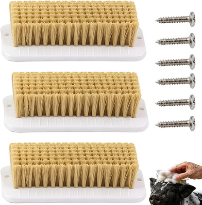 H N R 3 Piece Pig Brush Set front view showing small animal grooming tools.