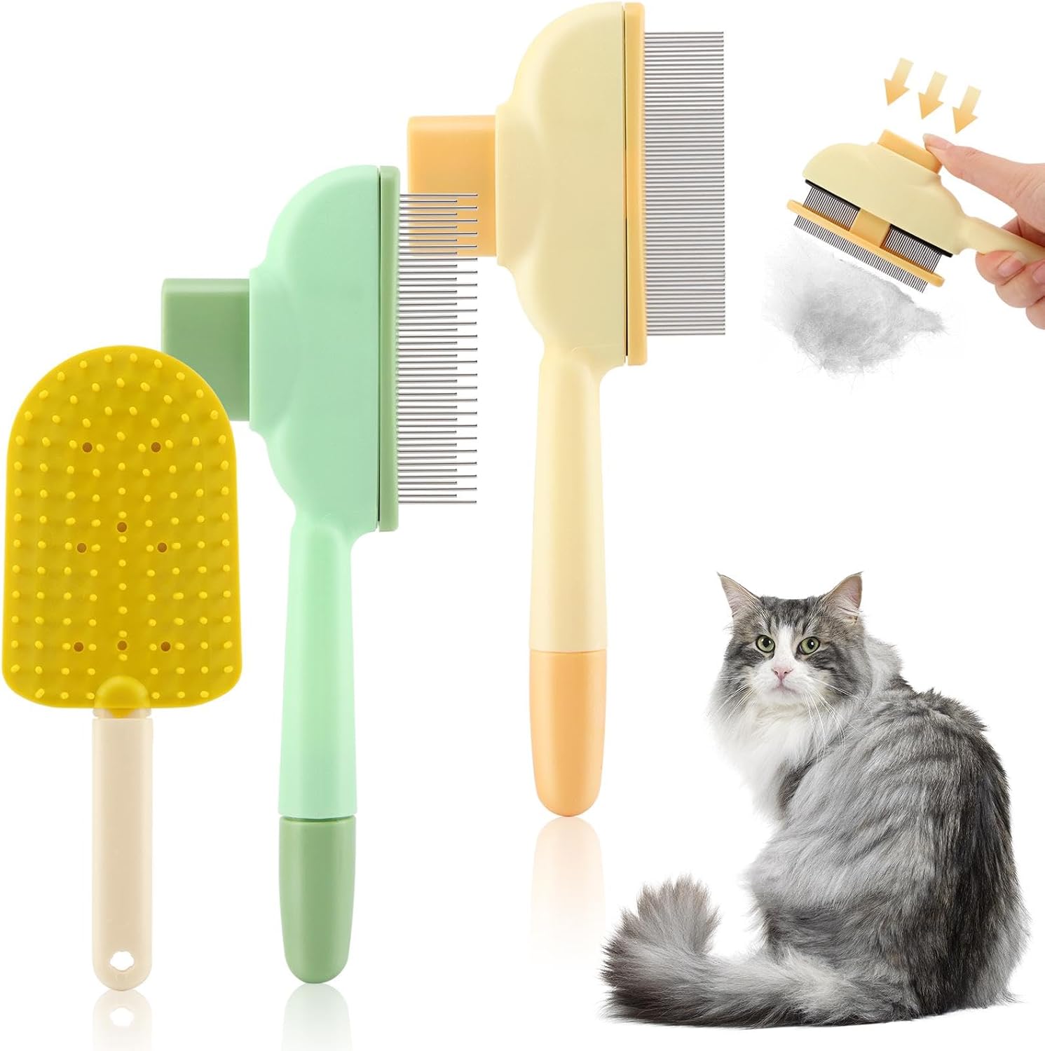 ZHY pet hair removal comb front view authentic grooming tool