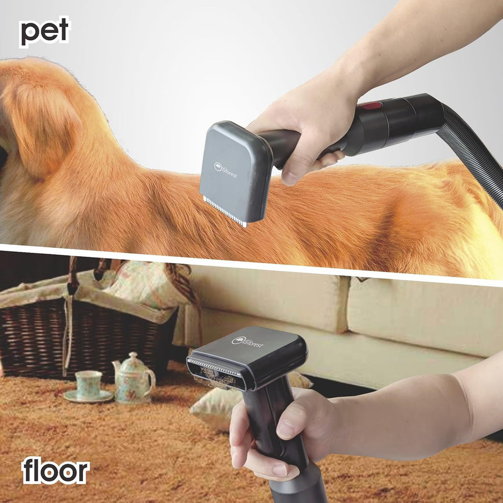 Gforest deshedding attachment tool kit with green universal adapter and hose