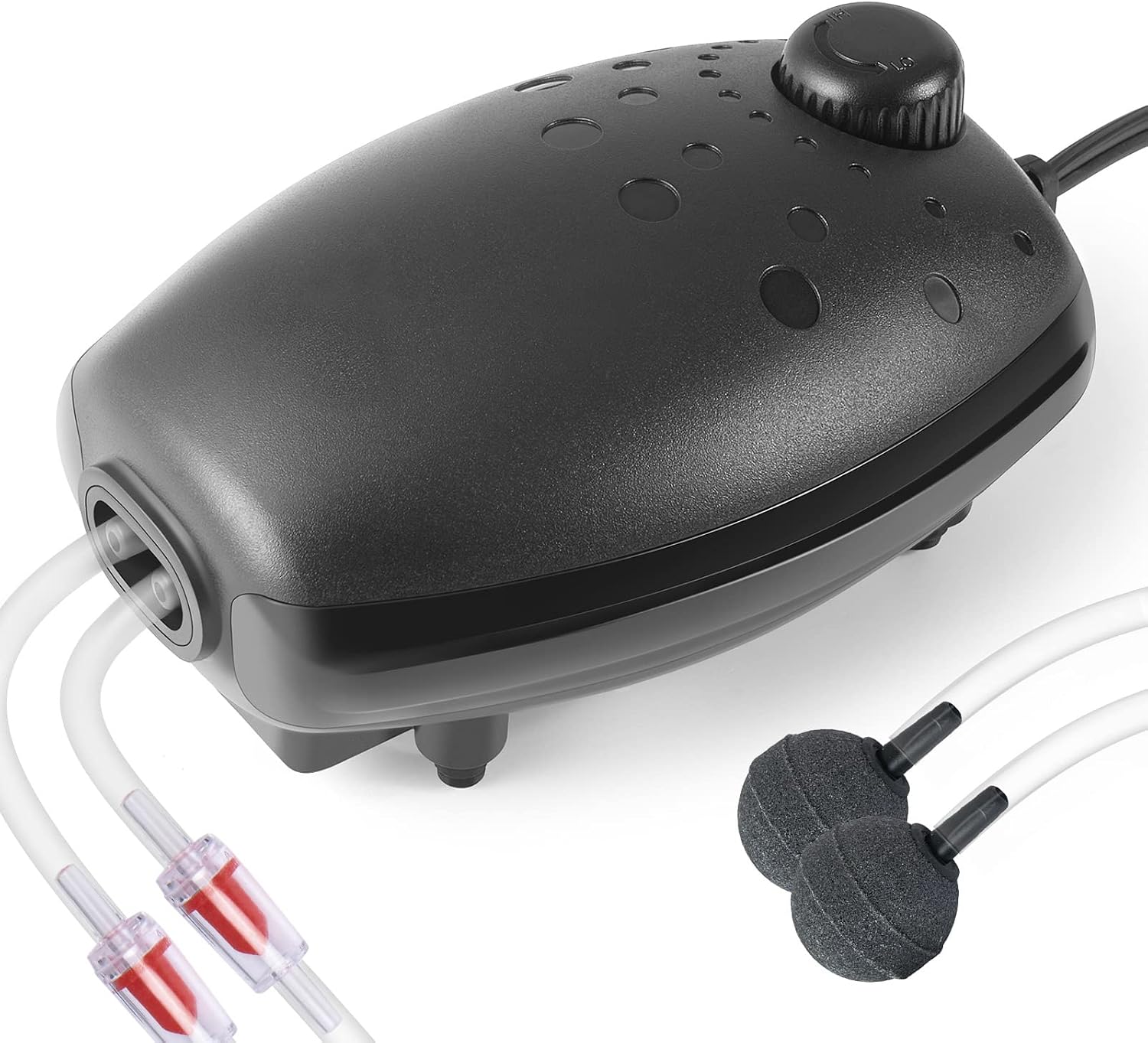 Hitop 3W 80GPH adjustable aquarium air pump front view