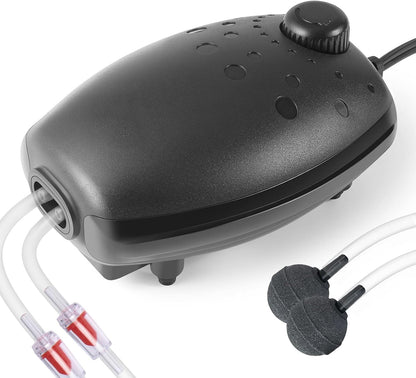 Hitop 3W 80GPH adjustable aquarium air pump front view