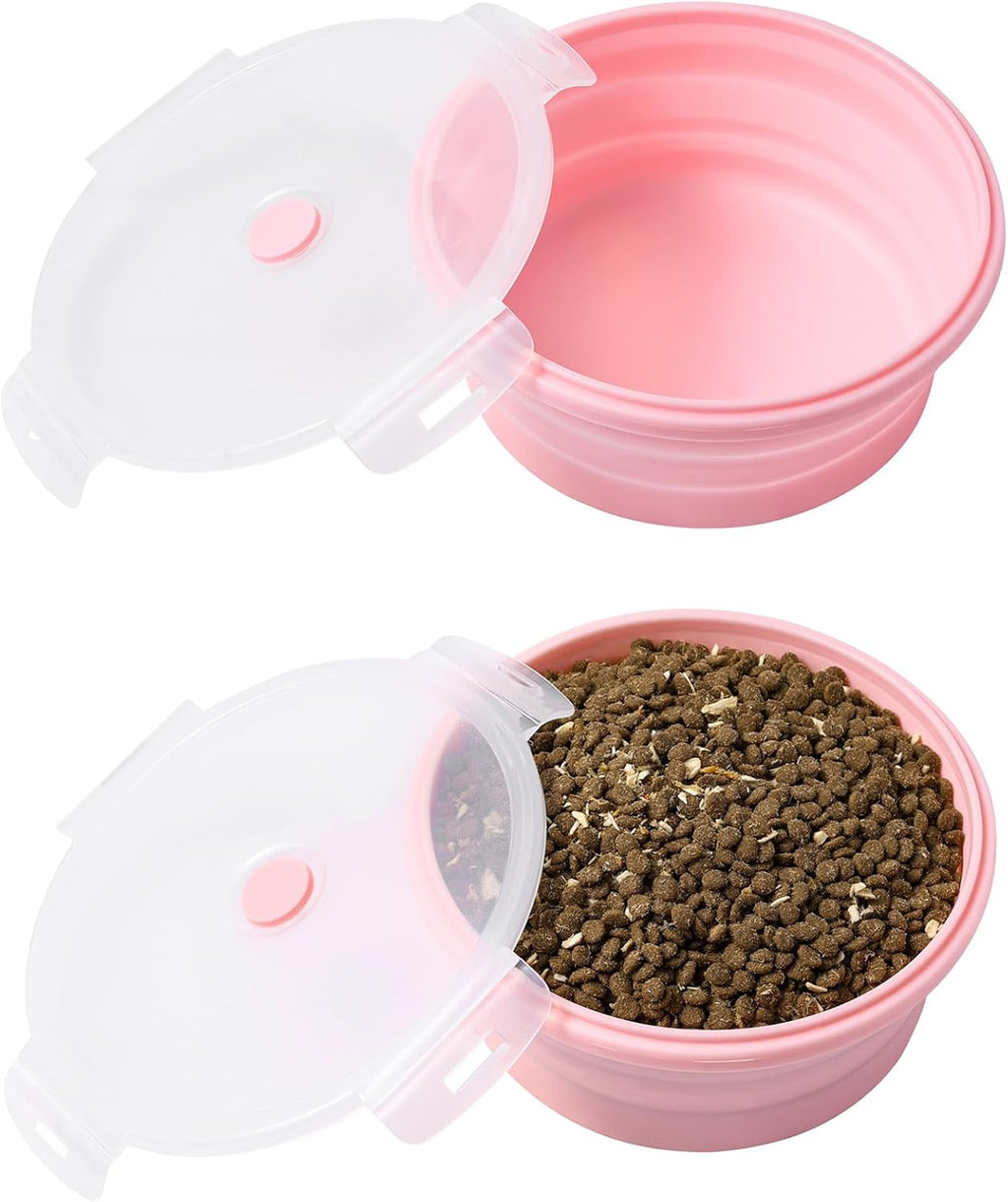 Premium food grade silicone travel pet bowls side view