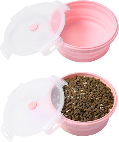 Premium food grade silicone travel pet bowls side view