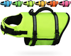 AMZNOVA dog safety jacket for swimming showing internal buoyancy foam panels.