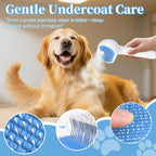 LetsFeed pet deshedding tool close up showing the soft silicone massage teeth.