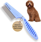 We Love Doodles pet comb packaging highlighting authentic USA imported grooming kit details.