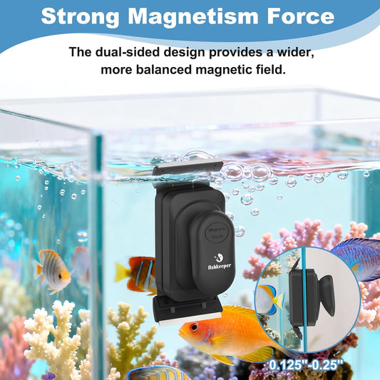 Fishkeeper fish tank magnetic cleaner floating inside the aquarium