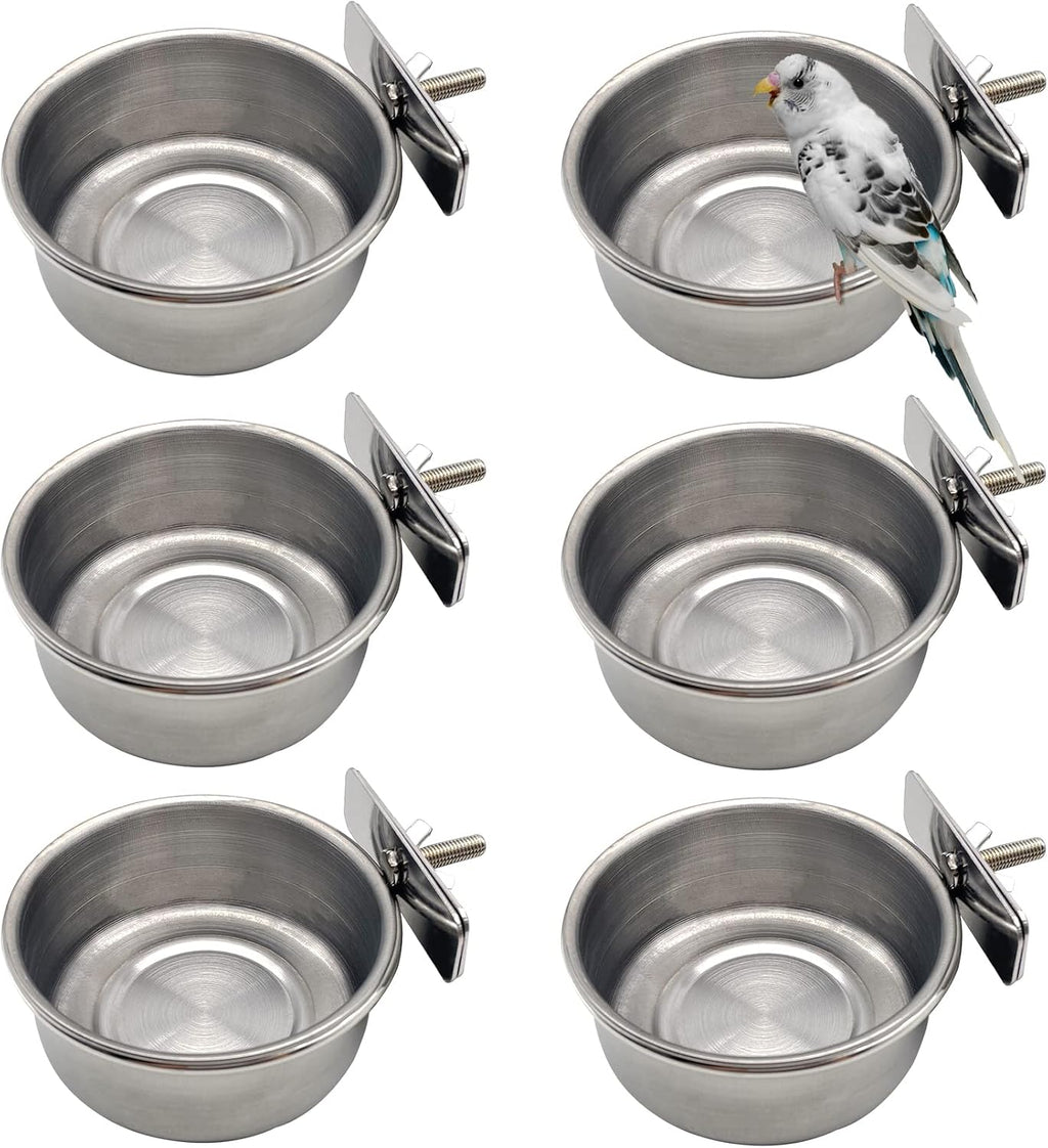 Tfwadmx Bird Feeding Dish Cups Parrot Food Bowl Clamp Holder Coop Cup, 2PCS Bird Cage Water Bowl for Parakeet African Greys Conure Cockatiels Lovebird Budgie Chinchilla - Image 13