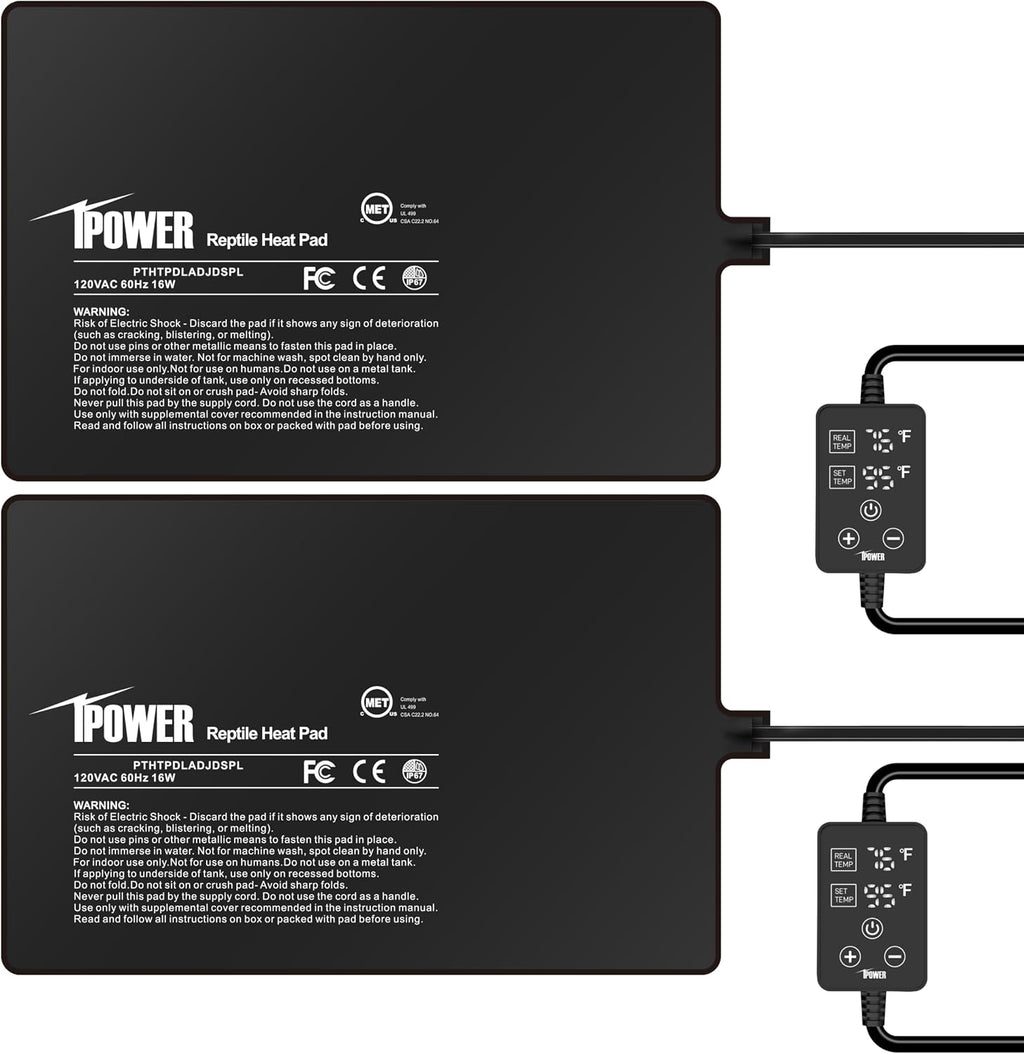 iPower 8 by 12-Inch 16W Reptile Heat Mat, Under Tank Warmer Terrarium Heat Pad for Turtles Lizards Frogs and Other Small Animals, Multi Sizes - Image 10