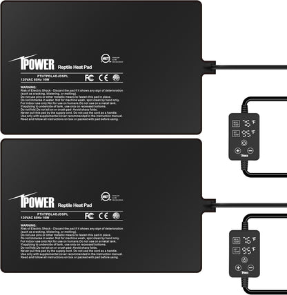 iPower 8 by 12-Inch 16W Reptile Heat Mat, Under Tank Warmer Terrarium Heat Pad for Turtles Lizards Frogs and Other Small Animals, Multi Sizes - Image 10