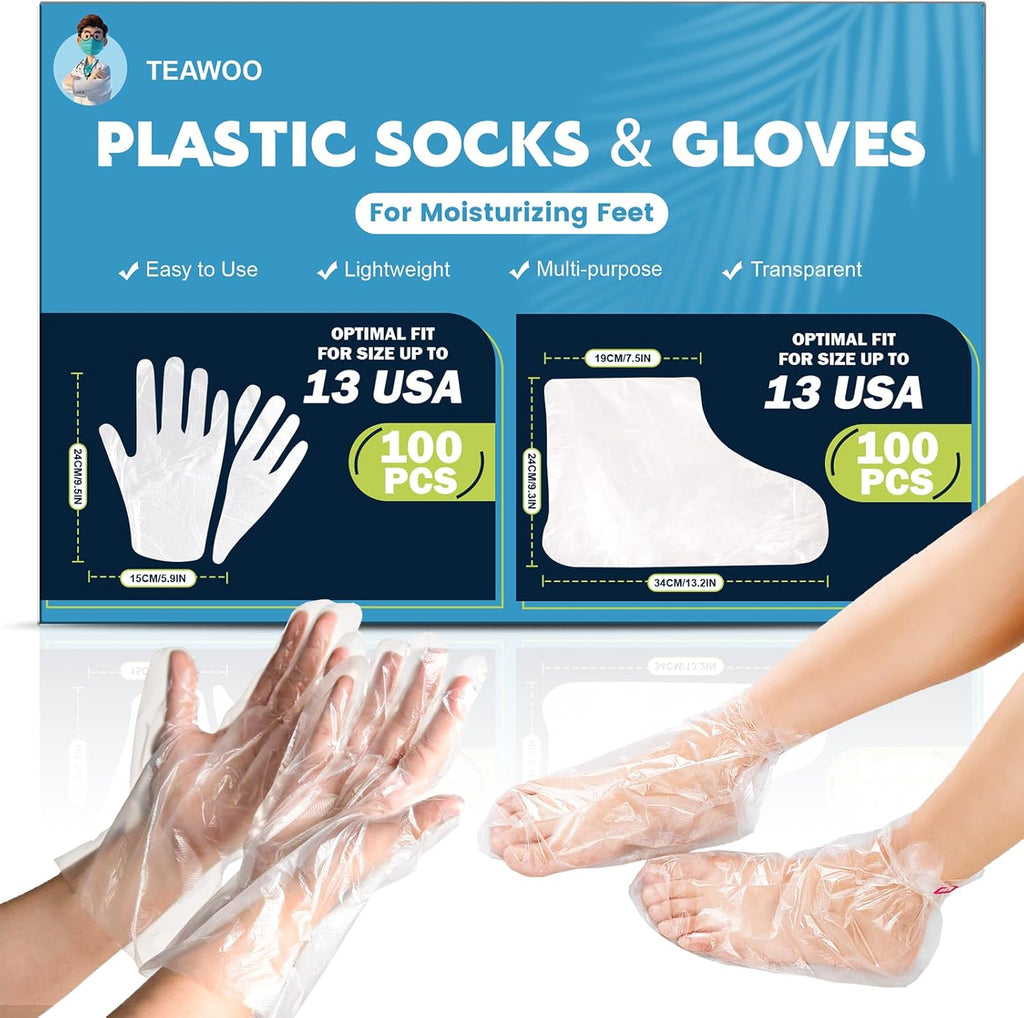 TEAWOO disposable hand and foot mask set front view packaging