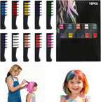 Zankie 10 Colors Festive Fun Hair Chalk Comb set front view