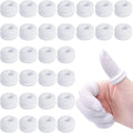 Yeasing Finger Bandages 30 Pieces front packaging view showing white tubular cotton cots.