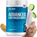 Pet MD Advanced Ear Finger Wipes 50 Count bottle front view