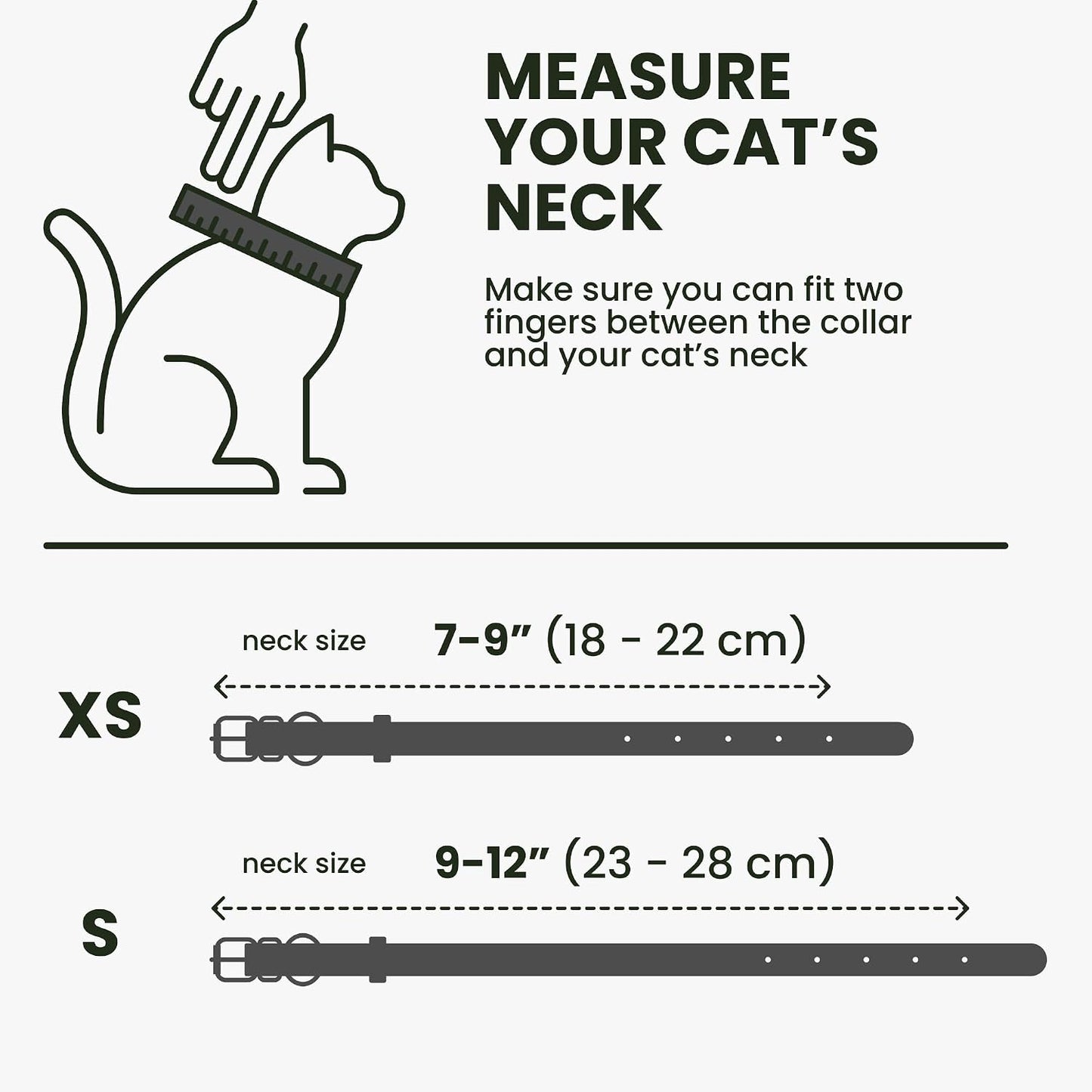 Premium full grain leather kitten collar in black color option
