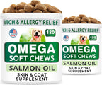BARK&SPARK dog fish oil liquid supplement display highlights for relieving dry skin and shedding
