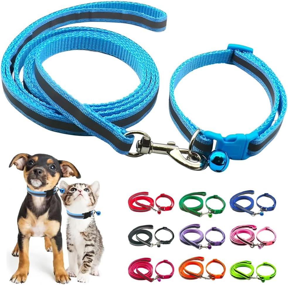 Orange Cat Collar and Leash Set, Reflective Puppy Collar and Leash Adjustable Quick Release Dog Collars for Small Dogs with Bell for Tiny Little XXS XS Extra Small Breed Pets Kittens Girls Boys - Image 10