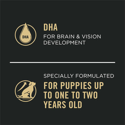 Purina Pro Plan DHA enriched canned puppy food nutritional label view