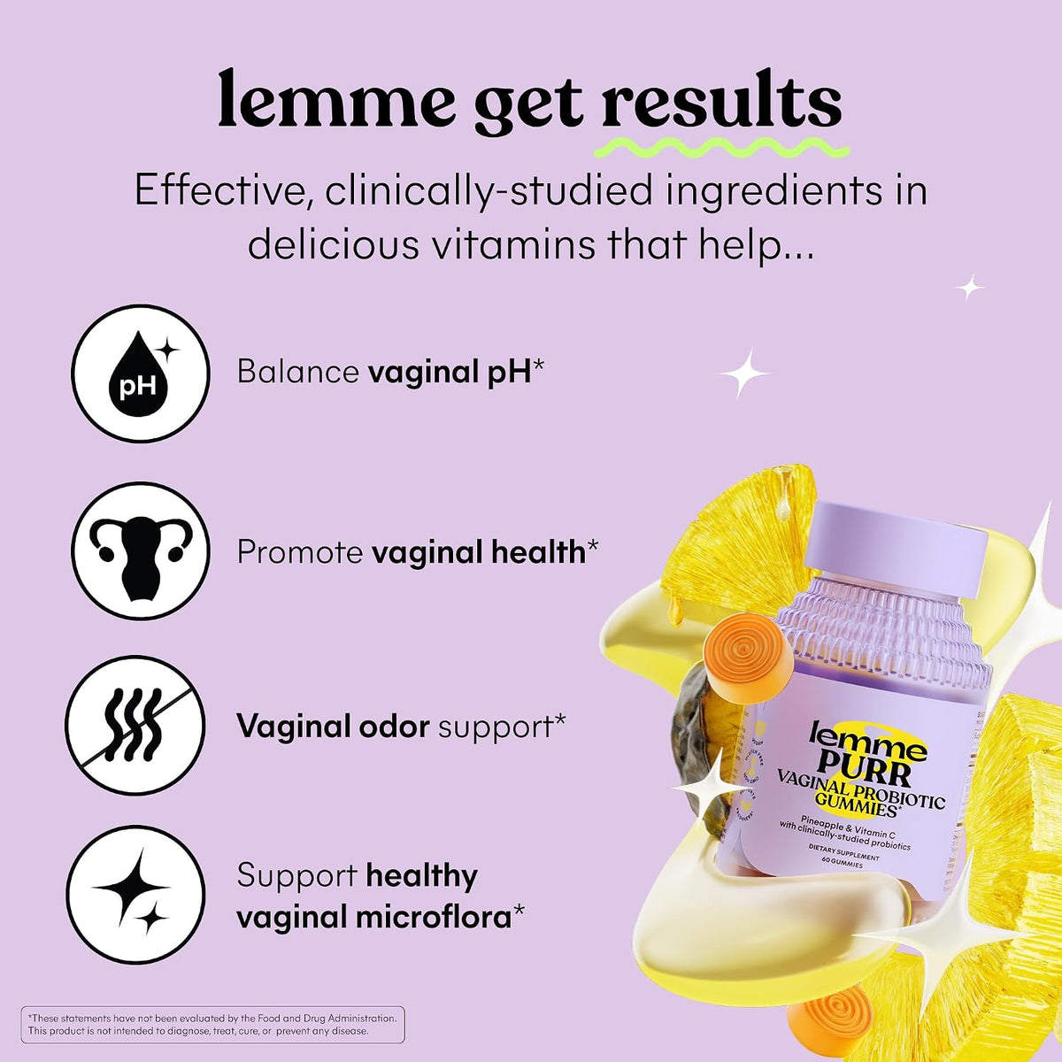 Lemme Purr Vaginal Probiotic Gummies for Women, 30-Day Supply - Image 2