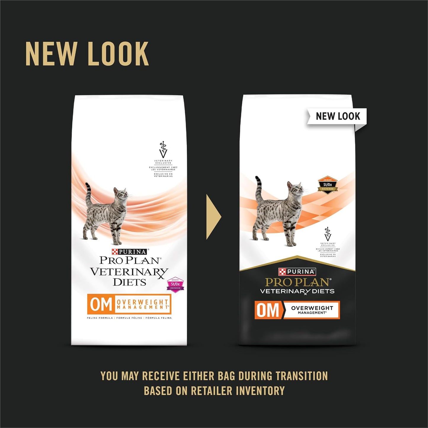 Pro Plan Vet Diets OM Feline Weight Loss dry kibble bag for adult cats