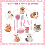 Complete packaging of the USA imported eight piece small animal grooming collection.