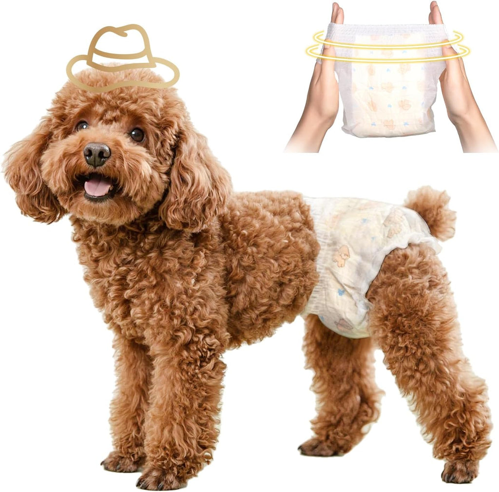 Disposable Dog Diapers Female, S, 10PCS | 360 degrees Leak-Proof Full Wrap, Stretchy Waist, Highly Absorbent, For Dogs in Heat - Image 9
