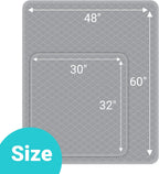 Size comparison of the 60 inch by 48 inch Conkote dog mat