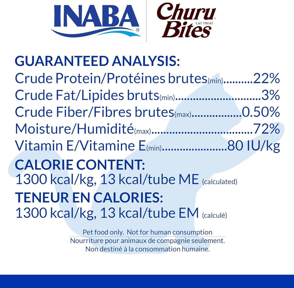 INABA Churu Bites grain-free cat treats feeding guide view
