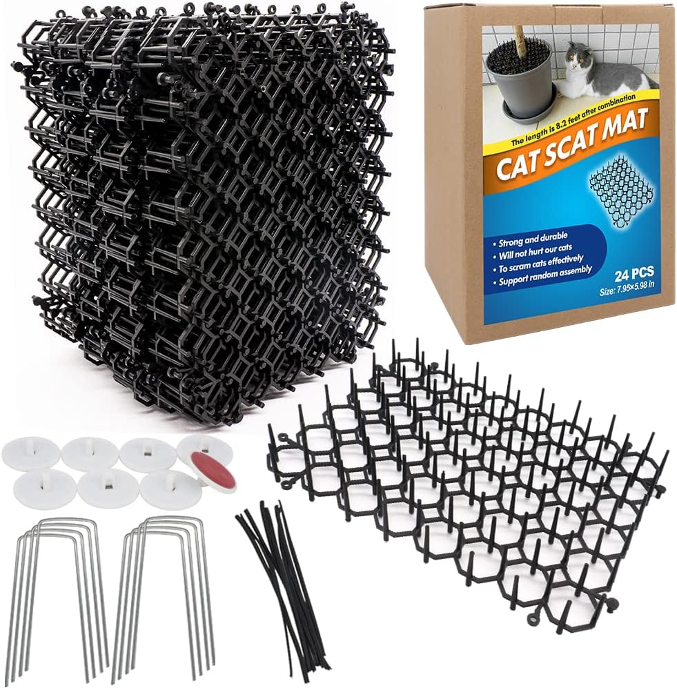Ley's 12 Pack Cat Deterrent Mat, 6 x 8 in Scat Mat with Spikes, Keep Cats Away from Plants, Indoor Furniture & Outdoor Garden Fence - Pet Repellent Barrier - Image 9