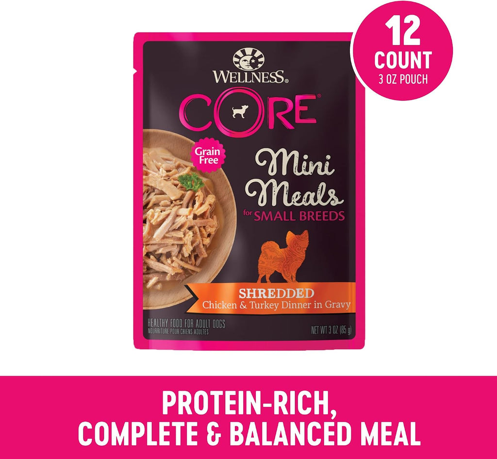 Wellness Core 12 pack pouches for small breed dogs