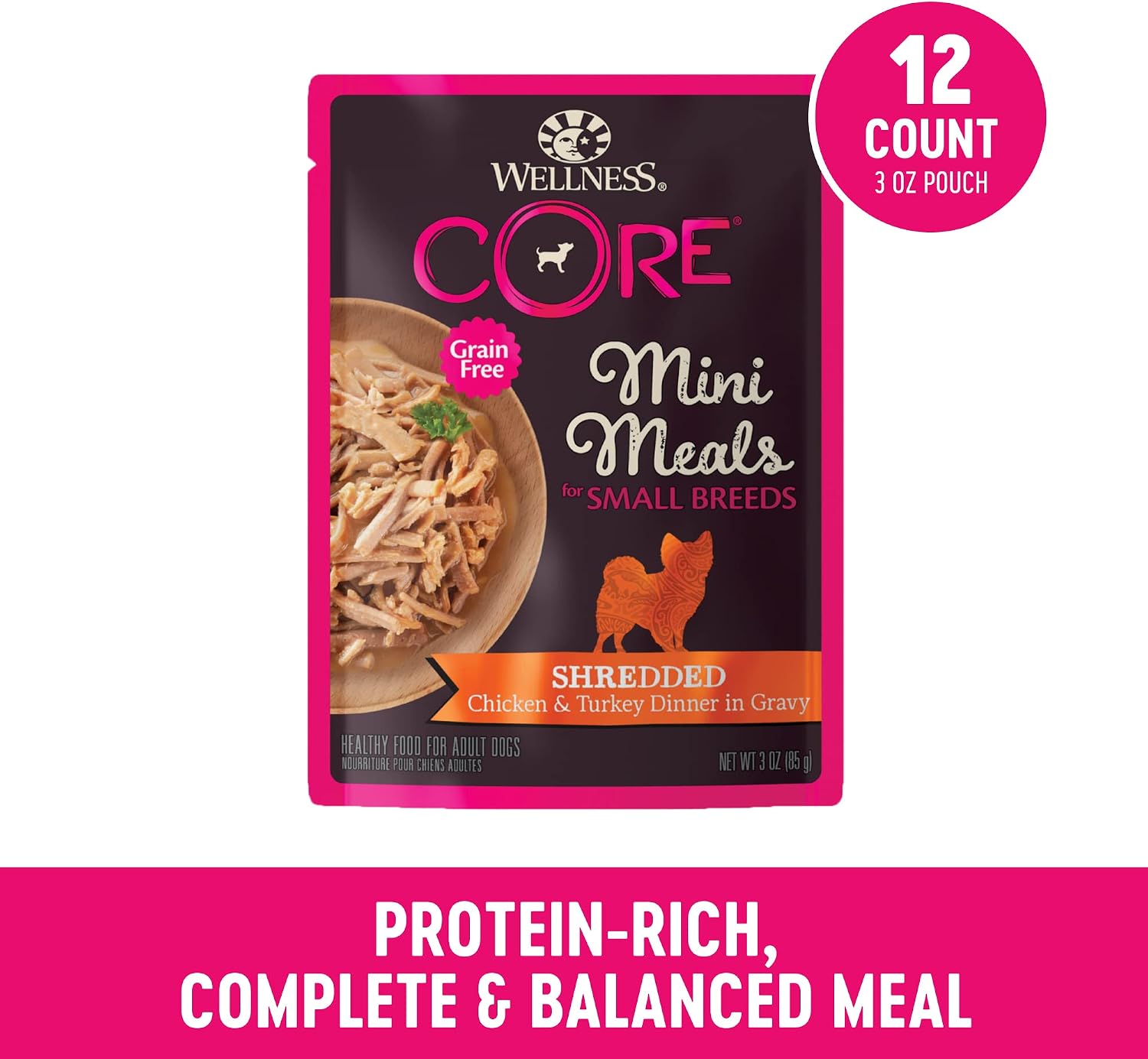 Wellness Core 12 pack pouches for small breed dogs