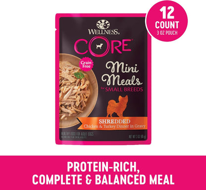 Wellness Core 12 pack pouches for small breed dogs