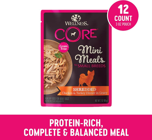 Wellness Core 12 pack pouches for small breed dogs