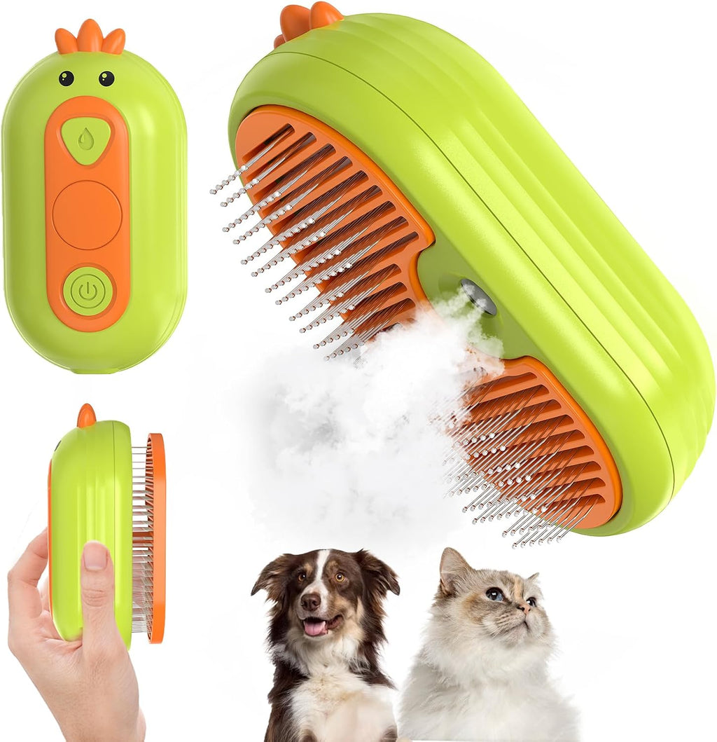 Emily Pets 3 in 1 cat steam brush front view
