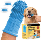 Jasper Dog Toothbrush, 360 Dog Tooth Brushing Kit, Finger Toothbrush, Cat Tooth Brush, Teeth Cleaning, Pet Tooth Brush for Small & Large Pets, Pet Toothpaste Not Included, 2-Pack Blue - Image 1