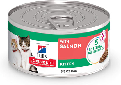 Hill's Science Diet Kitten Wet Cat Food Variety Pack, Liver & Chicken, Salmon Minced, 2.9 oz. Cans, 12-Pack - Image 12