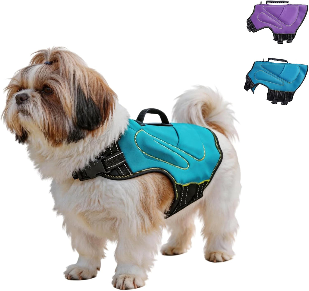 Slim Lightweight Dog Life Jacket, Neoprene Compact Dog Life Vest with High Buoyancy, Lift Handle & Double Safety Buckles, Waterproof Ergonomic Fit for Pool Boating Water Activities - Image 11
