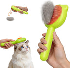 Cat Brush for Shedding, Self Cleaning Pet Hair Brush with Release Button, Cat & Dog Grooming Brush for Long or Short Haired Pets, Removes Loose Fur (White) - Image 10