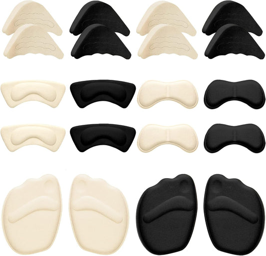 Geyoga 12 Pairs Heel Grips and Toe Fillers front view for shoe comfort