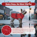 QBLEEV adjustable pet snowsuit showcasing the quick release buckles and belly straps.