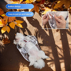 Bubble-Fly transparent puppy rain gear highlighting the non stick fur friendly material